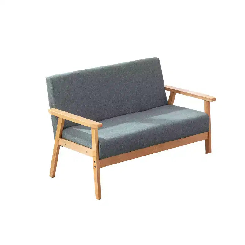 Divanetto Moderno di Metà Secolo in Lino Beige per 2 persone