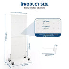 Espositore a pioli da pavimento a 2 pannelli in bianco/nero con ruote, singolo utilizzatore