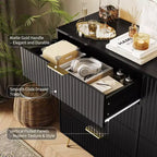 Cassettiera a 8 cassetti con scanalature, Nero/Naturale/Rosa/Bianco, Contenitore in legno per 1