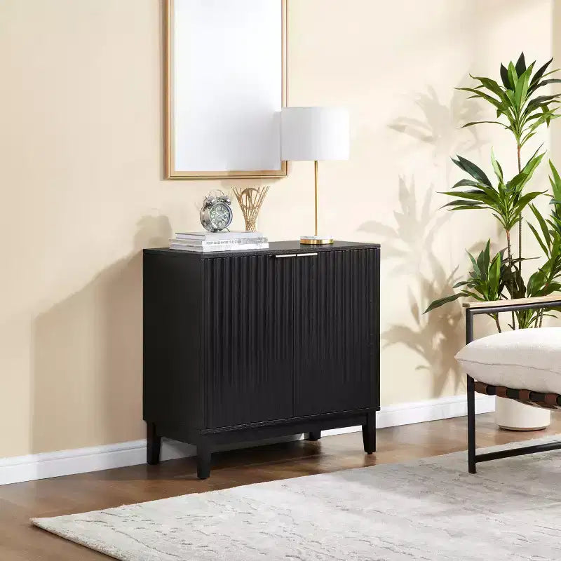 Credenza/Buffet a 2 ante marrone con ripiano regolabile, montaggio per 1 persona