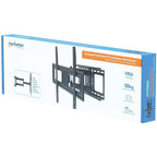 Supporto da parete nero per TV, completamente orientabile, per 1 TV, compatibile con schermi da 37" a 70"