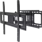 Supporto da parete nero per TV, completamente orientabile, per 1 TV, compatibile con schermi da 37" a 70"