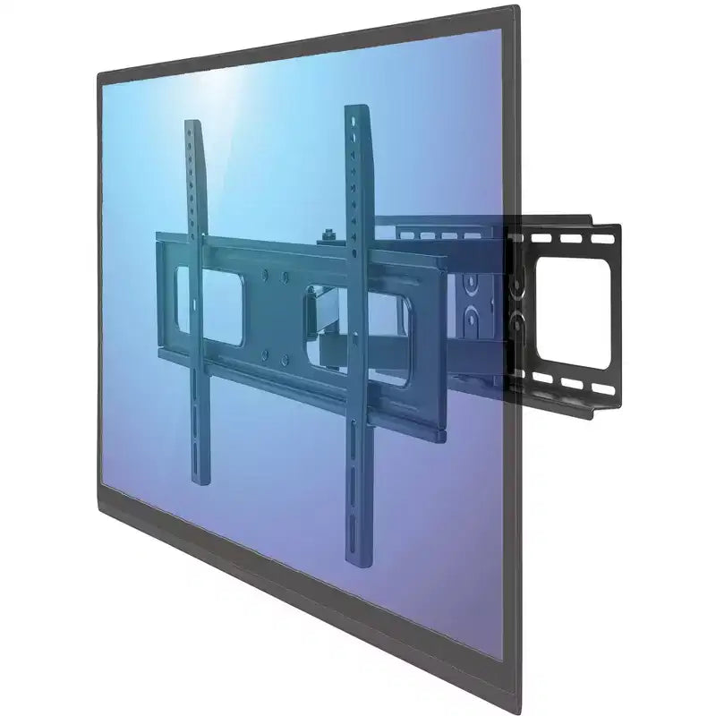 Supporto da parete nero per TV, completamente orientabile, per 1 TV, compatibile con schermi da 37" a 70"