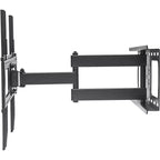 Supporto da parete nero per TV, completamente orientabile, per 1 TV, compatibile con schermi da 37" a 70"