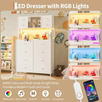 Cassettiera a 12 cassetti in tessuto nero/marrone/grigio/bianco con luce a LED e presa di corrente, ripiani aperti, per 1 persona