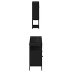 Mobile bagno sospeso 3 pezzi in rovere nero/fumé, per un utente