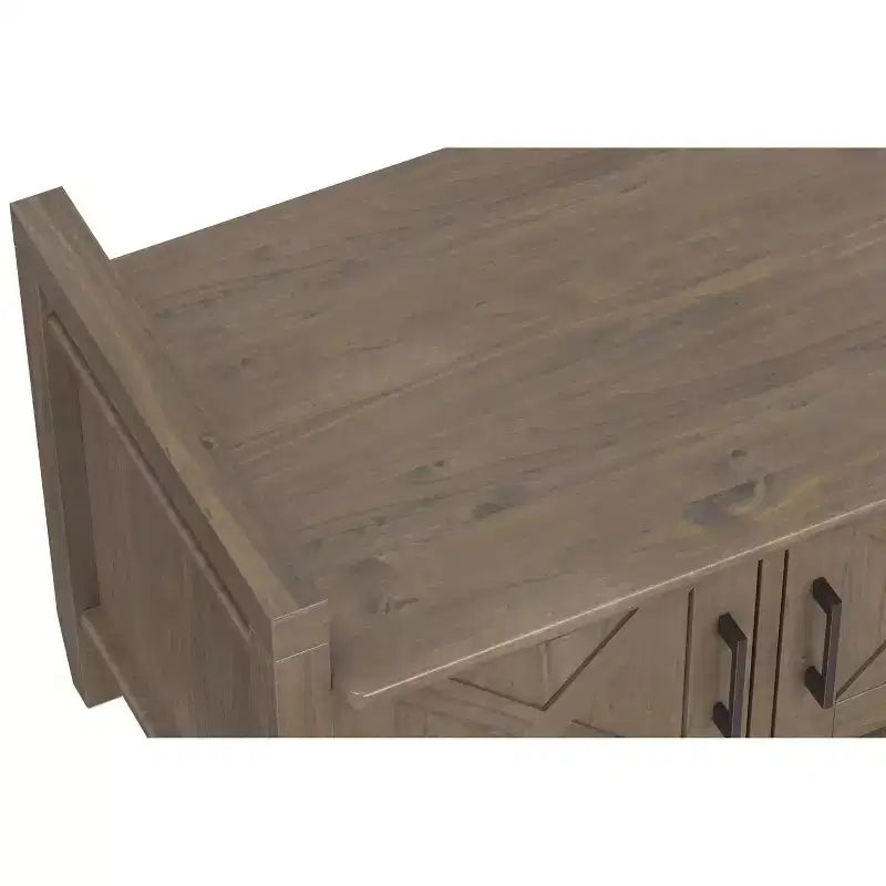 Panca Contenitore Transizionale Marrone Fumé, Stile Shaker, 2 Posti, 112 cm L