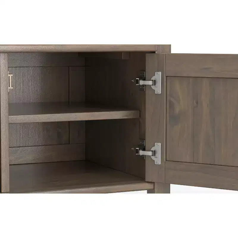 Panca Contenitore Transizionale Marrone Fumé, Stile Shaker, 2 Posti, 112 cm L