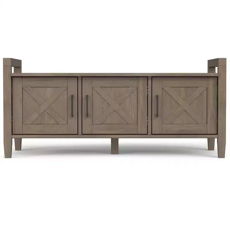 Panca Contenitore Transizionale Marrone Fumé, Stile Shaker, 2 Posti, 112 cm L