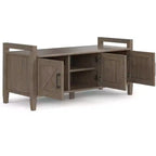 Panca Contenitore Transizionale Marrone Fumé, Stile Shaker, 2 Posti, 112 cm L