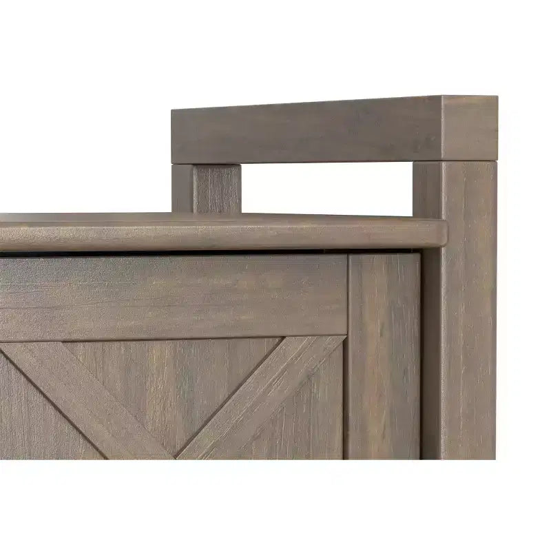 Panca Contenitore Transizionale Marrone Fumé, Stile Shaker, 2 Posti, 112 cm L