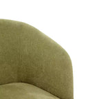 Poltrona d'Appoggio Senza Braccioli in Tessuto Beige, Schienale Rotondo, Seduta Singola