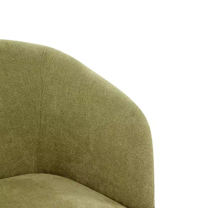Poltrona d'Appoggio Senza Braccioli in Tessuto Beige, Schienale Rotondo, Seduta Singola