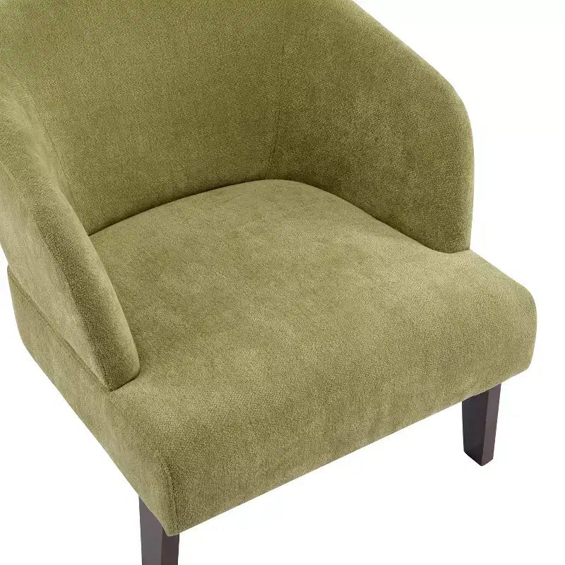 Poltrona d'Appoggio Senza Braccioli in Tessuto Beige, Schienale Rotondo, Seduta Singola