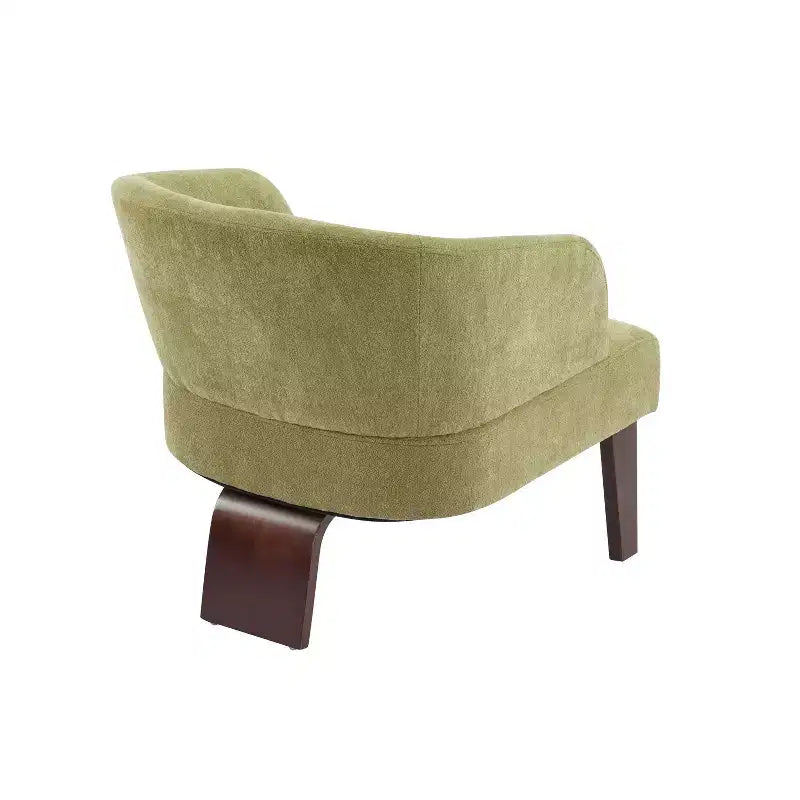 Poltrona d'Appoggio Senza Braccioli in Tessuto Beige, Schienale Rotondo, Seduta Singola