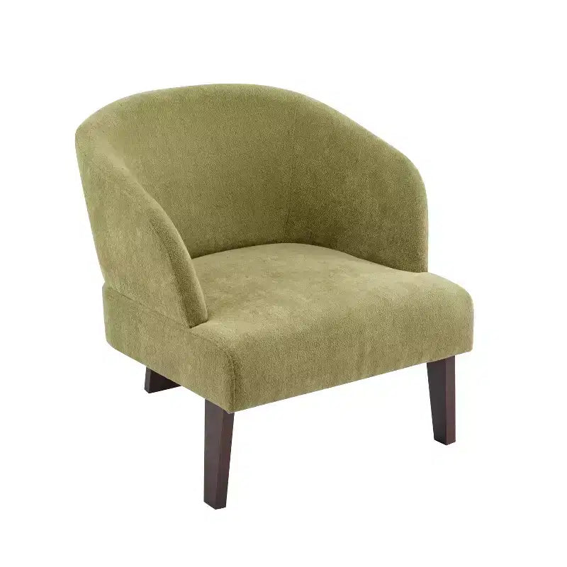 Poltrona d'Appoggio Senza Braccioli in Tessuto Beige, Schienale Rotondo, Seduta Singola