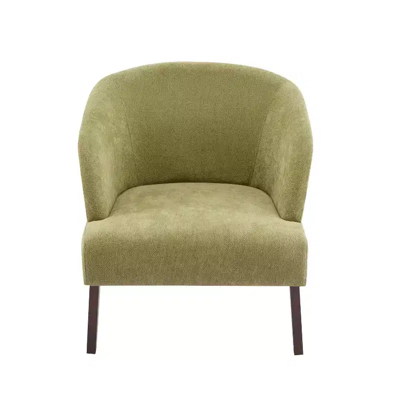 Poltrona d'Appoggio Senza Braccioli in Tessuto Beige, Schienale Rotondo, Seduta Singola