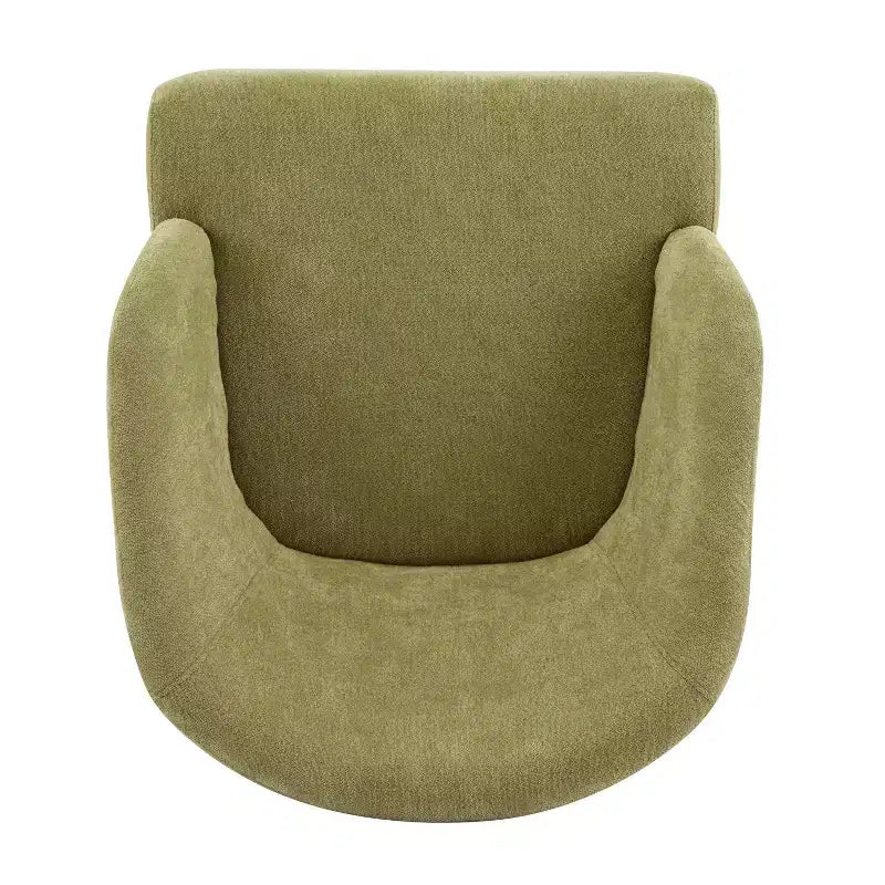 Poltrona d'Appoggio Senza Braccioli in Tessuto Beige, Schienale Rotondo, Seduta Singola