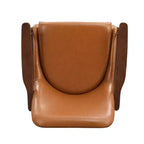 Poltrona accent senza braccioli marrone cognac, in similpelle, stile Mid-Century, posto singolo