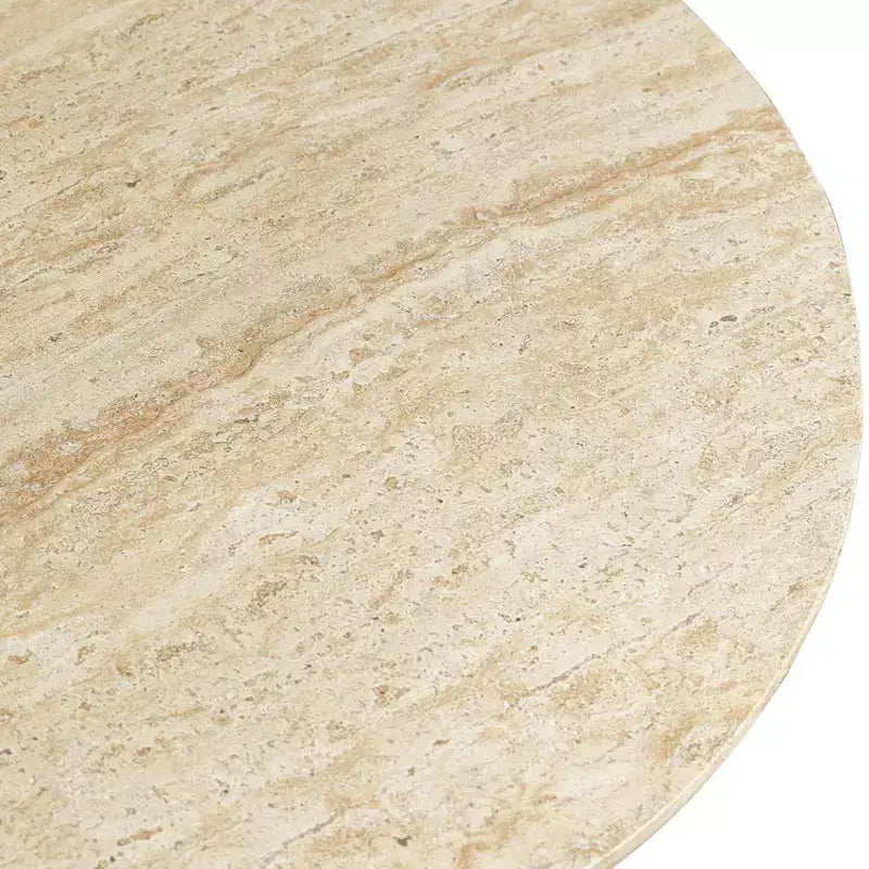 Tavolino da caffè rotondo a piedistallo beige, da interno ed esterno, per 1 persona