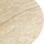 Tavolino da caffè rotondo a piedistallo beige, da interno ed esterno, per 1 persona