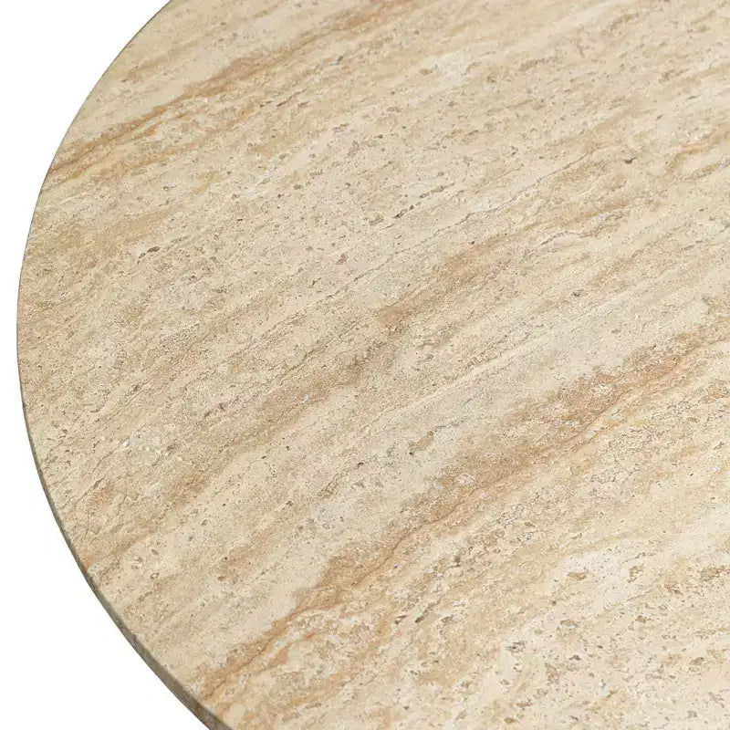 Tavolino da caffè rotondo a piedistallo beige, da interno ed esterno, per 1 persona