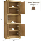 Dispensa autoportante alta 72" con anta intagliata e maniglia in cristallo – Marrone / Rovere / Bianco, Monoutente