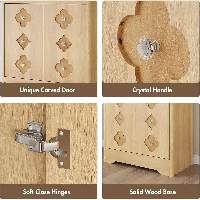 Dispensa autoportante alta 72" con anta intagliata e maniglia in cristallo – Marrone / Rovere / Bianco, Monoutente