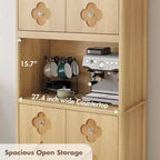 Dispensa autoportante alta 72" con anta intagliata e maniglia in cristallo – Marrone / Rovere / Bianco, Monoutente