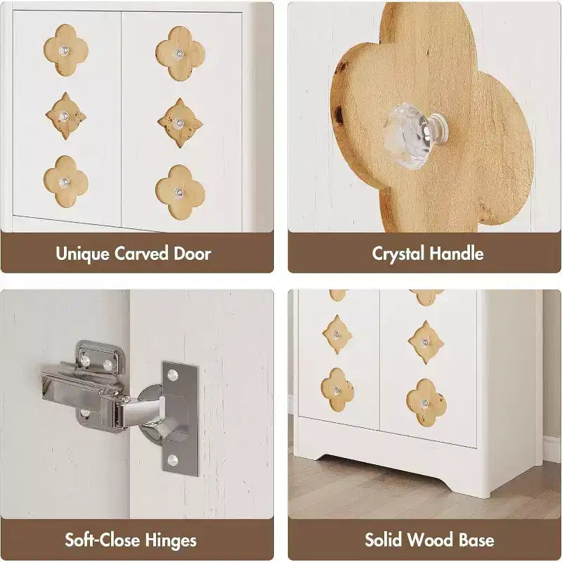 Dispensa autoportante alta 72" con anta intagliata e maniglia in cristallo – Marrone / Rovere / Bianco, Monoutente