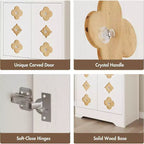 Dispensa autoportante alta 72" con anta intagliata e maniglia in cristallo – Marrone / Rovere / Bianco, Monoutente