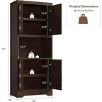 Dispensa autoportante alta 72" con anta intagliata e maniglia in cristallo – Marrone / Rovere / Bianco, Monoutente