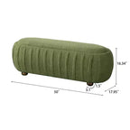 Pouf ovale bouclé monosedile, verde oliva / bianco, stile moderno