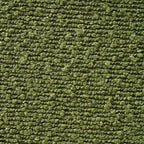 Pouf ovale bouclé monosedile, verde oliva / bianco, stile moderno