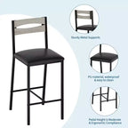 Set da pranzo a 3 pezzi nero/marrone/grigio con mensole, 2 posti