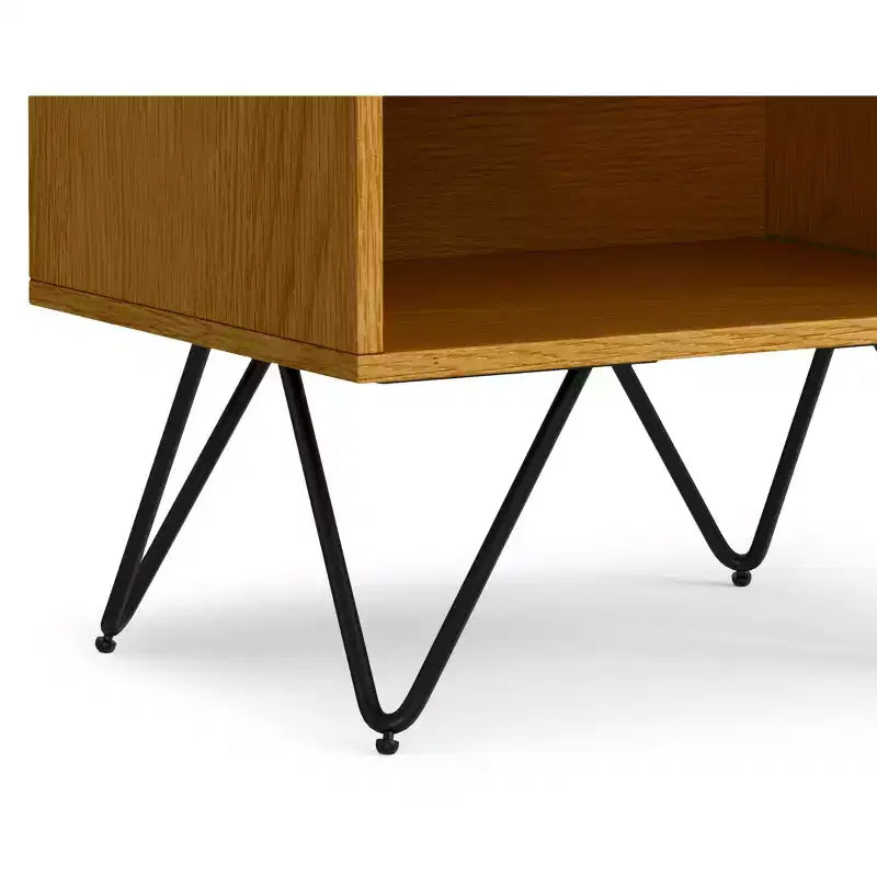 Comodino Industriale in Rovere Marrone con Cassetto, Singolo