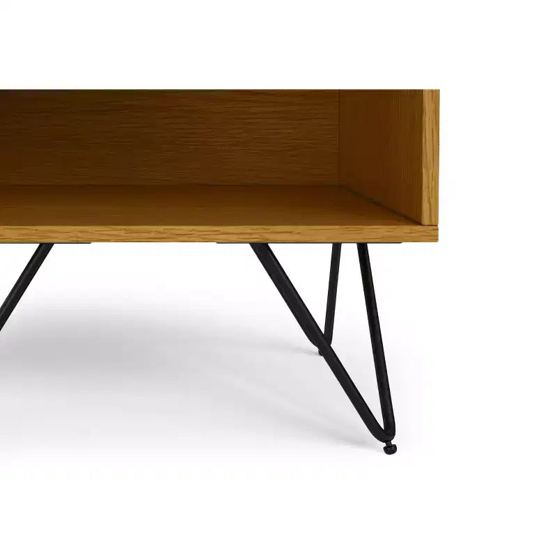 Comodino Industriale in Rovere Marrone con Cassetto, Singolo