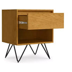 Comodino Industriale in Rovere Marrone con Cassetto, Singolo