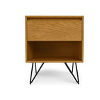 Comodino Industriale in Rovere Marrone con Cassetto, Singolo
