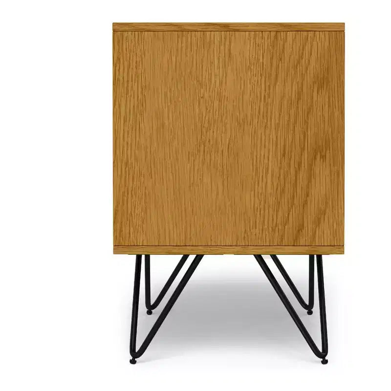 Comodino Industriale in Rovere Marrone con Cassetto, Singolo