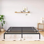 Struttura letto a piattaforma in metallo nero, altezza regolabile, matrimoniale/queen, 2 persone