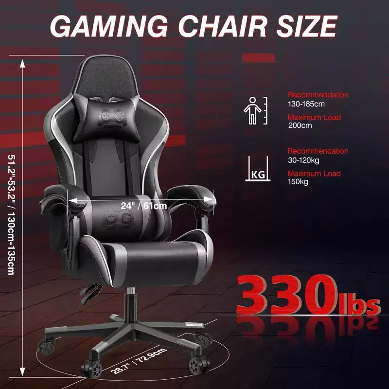 Sedia da ufficio con schienale alto in pelle PU con poggiatesta e braccioli regolabili, sedile singolo (nero/marrone/grigio)