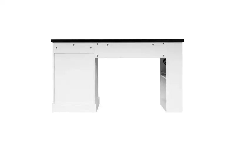 Scrivania moderna da ufficio bianca da 55" monoposto con vani portaoggetti e cassetti