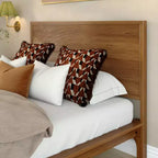 Struttura letto matrimoniale Natural Wood Tambour Headboard, stile Mid-Century, per una persona