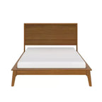 Struttura letto matrimoniale Natural Wood Tambour Headboard, stile Mid-Century, per una persona
