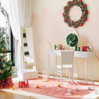 Portagioie verticale per bambini rosa/bianco con specchio a figura intera e luci LED, 1 bambino