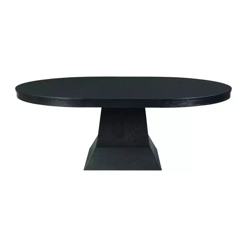 Mara Oval Extendable Dining Table Dark Oak - Picket House Furnishings: Modern Pedestal, Seats Up to 8, 2 Leaves