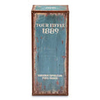 Cassettiera blu a 5 cassetti, stile vintage, maniglie ad anello dorate