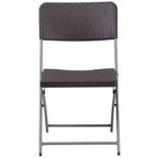 Sedia pieghevole in plastica effetto rattan marrone con struttura grigia, set da 2