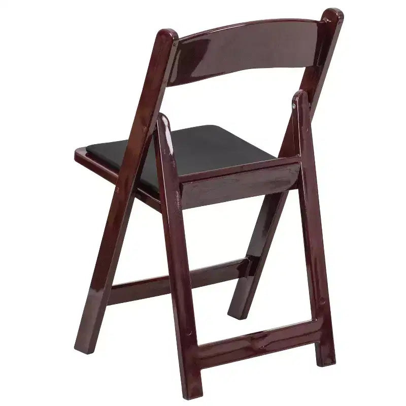 Sedia Pieghevole in Resina con Seduta in Vinile, Confezione da 2 (Nero / Castagno / Marrone Scuro / Mogano Rosso / Bianco)